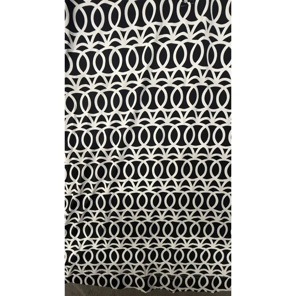 Lulu B Dress Womens XL Geometric 3/4 Zip Black White Stretch Knee Length - Picture 4 of 7